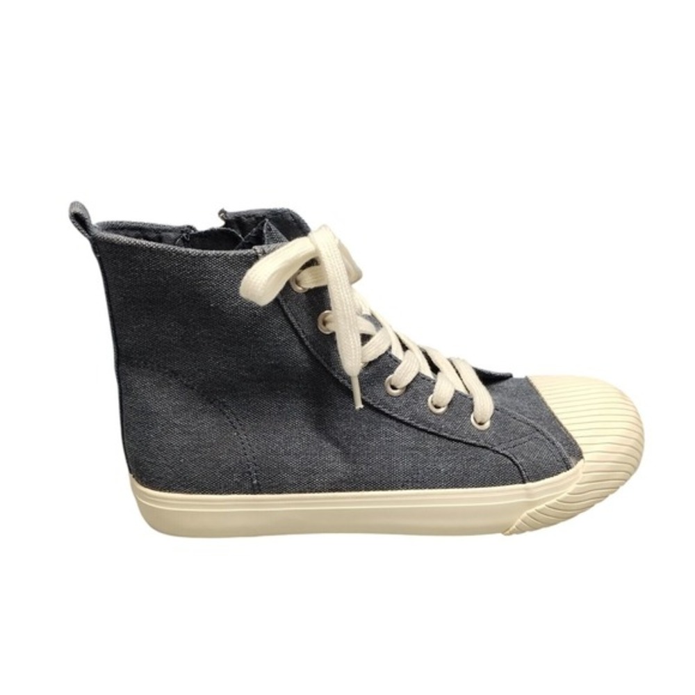 Cat & Jack High Top Sneakers Youth Size‎ 5 Navy White Canvas Round Toe Lace Up
